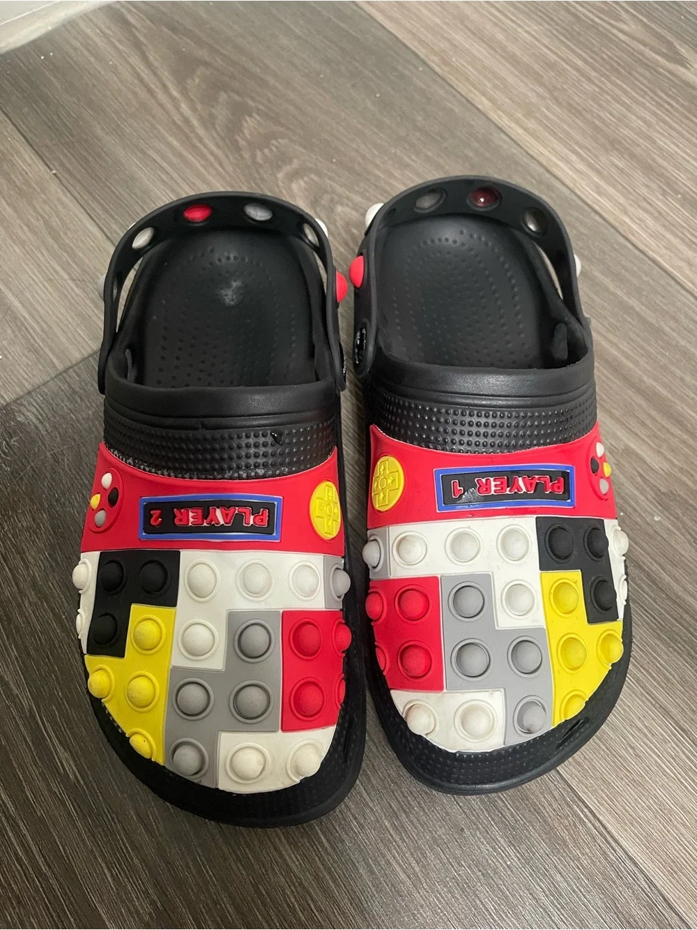 Off brand crocs style pop-it gamer kids shoes